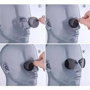 Retro Clip On Nose Sunglasses Matrix Morpheus Rimless Black