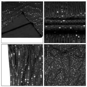 Women Sparkle Sequins Mini Dress Sexy Tie Back Bodycon Dress Long Sleeve Shiny Evening Dresses Night Out Party Outfits Black