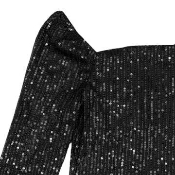 Women Sparkle Sequins Mini Dress Sexy Tie Back Bodycon Dress Long Sleeve Shiny Evening Dresses Night Out Party Outfits Black