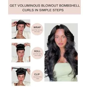 YOSHUYUKI Heatless Curls Overnight Rods No Heat Hair Curlers to Sleep Jumbo Foam Large Hair Rollers ...