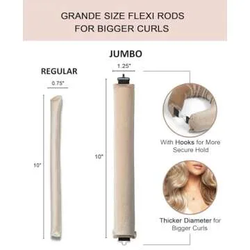 YOSHUYUKI Heatless Curls Overnight Rods No Heat Hair Curlers to Sleep Jumbo Foam Large Hair Rollers for Long Short Hair Heatless Curling Rod Set Styling Tools with Satin Hair Wrap for Sleeping Cream