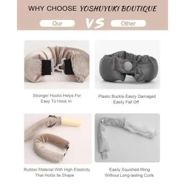 YOSHUYUKI Heatless Curls Overnight Rods No Heat Hair Curlers to Sleep Jumbo Foam Large Hair Rollers for Long Short Hair Heatless Curling Rod Set Styling Tools with Satin Hair Wrap for Sleeping Cream