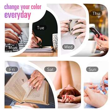 MEFA 18 Pcs Soak Off Gel Nail Polish, 16 Colors Gel + 1 Base Coat + 1 Top Coat(10ml/Bottle), UV Led Gel Polish Manicure Kit For Beginners Nail Art Salon Nail Design Set1