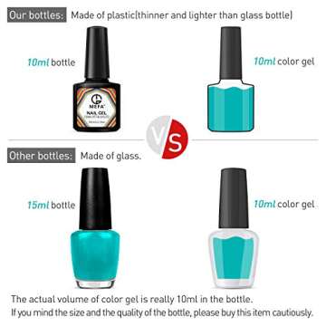 MEFA 18 Pcs Soak Off Gel Nail Polish, 16 Colors Gel + 1 Base Coat + 1 Top Coat(10ml/Bottle), UV Led Gel Polish Manicure Kit For Beginners Nail Art Salon Nail Design Set1