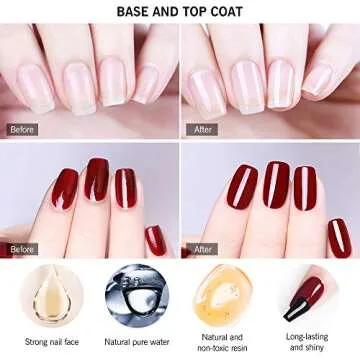 MEFA 18 Pcs Soak Off Gel Nail Polish, 16 Colors Gel + 1 Base Coat + 1 Top Coat(10ml/Bottle), UV Led Gel Polish Manicure Kit For Beginners Nail Art Salon Nail Design Set1