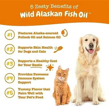 Zesty Paws Wild Alaskan Fish Oil for Dogs & Cats - Pollock & Salmon Oil Blend - Omega 3 Fatty Acids ...