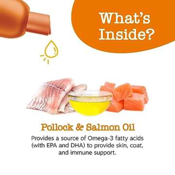 Zesty Paws Wild Alaskan Fish Oil for Dogs & Cats - Pollock & Salmon Oil Blend - Omega 3 Fatty Acids EPA & DHA for Pets - for Sensitive Skin + Coat Health - Immune System Support - 32 fl oz