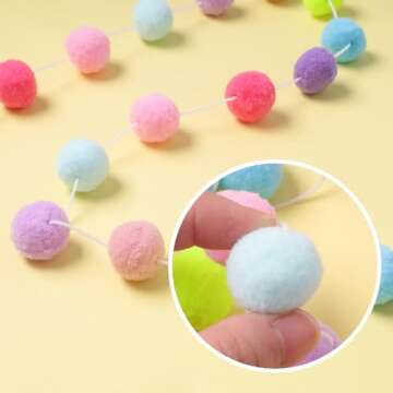 Colorful 6.5ft Pom Pom Garland for All Occasions