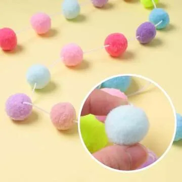 Colorful 6.5ft Pom Pom Garland for All Occasions