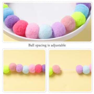 Colorful 6.5ft Pom Pom Garland for All Occasions