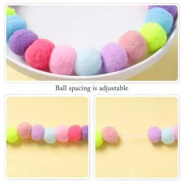 Colorful 6.5ft Pom Pom Garland for All Occasions