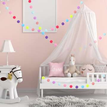 Colorful 6.5ft Pom Pom Garland for All Occasions