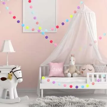 Colorful 6.5ft Pom Pom Garland for All Occasions