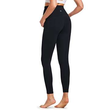 BALEAF Women's Maternity Leggings with Pockets Workout Active Tights Indoor Cotton Yoga Pants Black ...
