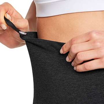 BALEAF Women's Maternity Leggings with Pockets Workout Active Tights Indoor Cotton Yoga Pants Black M