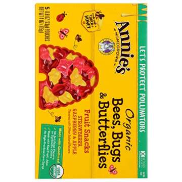 Annie's Organic Bees, Bugs, and Butterflies Fruit Snacks, 5 Pouches, 4 oz.