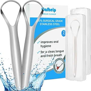 Cafhelp 2-Pack Tongue Scraper - Stainless Steel for Fresh Breath