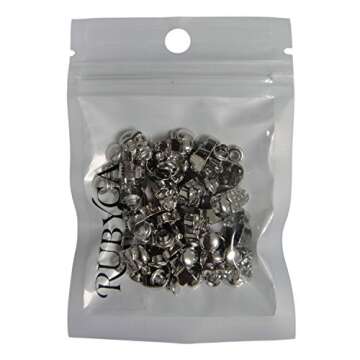 RUBYCA Skull Head Rapid Rivets and Studs, Metal Double Cap Compression Rivets, Speedy Rivets for Fabric Leather Craft Crafting, Silver Color (30 Sets)