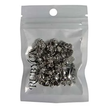 RUBYCA Skull Head Rapid Rivets and Studs, Metal Double Cap Compression Rivets, Speedy Rivets for Fabric Leather Craft Crafting, Silver Color (30 Sets)