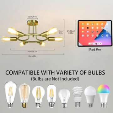 DLLT 6-Light Semi Flush Mount Ceiling Light Fixture