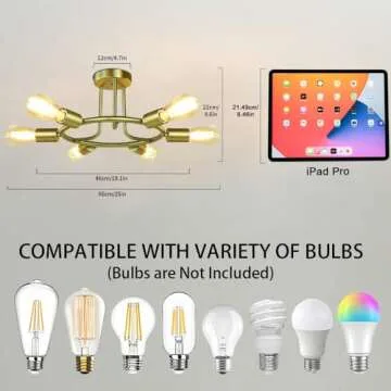 DLLT 6-Light Semi Flush Mount Ceiling Light Fixture