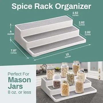 Home Intuition 3 Tier Non-Skid Spice Rack for Kitchen Organization