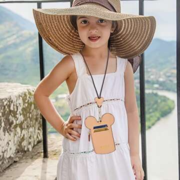 BUUFAN Chic Beige Travel Neck Pouch for Students