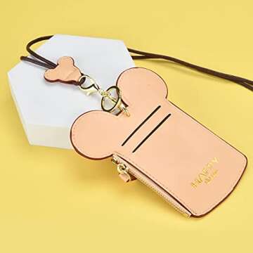 BUUFAN Chic Beige Travel Neck Pouch for Students