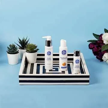 Handicrafts Home Handmade Concentrics Pattern Inspired Decorative Tray - 12x12 Ottoman Tray, Multipurpose Resin Inlay Centerpiece Tray for Living Room Dining Entertaining and Display