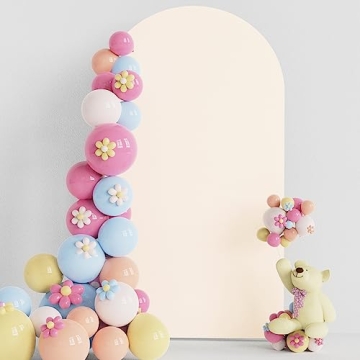 Putros Wedding Arch Cover 7.2FT Beige Spandex Fitted Arch Cover for Round Top Chiara Backdrop Stand ...