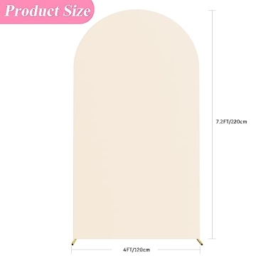 Putros 7.2FT Beige Spandex Arch Cover for Events