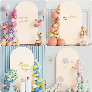 Putros 7.2FT Beige Spandex Arch Cover for Events