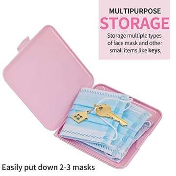 Ananko Pink Mask Storage Case for Travel and Organization