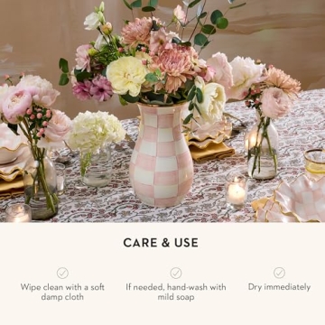 Stunning MacKenzie-Childs Tall Enamel Vase for Home Decor