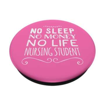 Funny Nurse Nursing Student Pop Socket PopSockets PopGrip: Swappable Grip for Phones & Tablets PopSo...