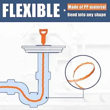 Drain Clog Remover & Hair Snake Cleaner Set - 9 Pack