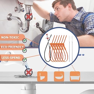 Drain Clog Remover & Hair Snake Cleaner Set - 9 Pack