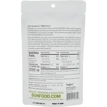 Sunfood Chlorella Tablets | Vegan Superfood for Health