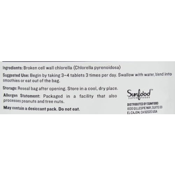 Sunfood Chlorella Tablets | Vegan Superfood for Health