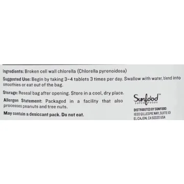 Sunfood Chlorella Tablets | Vegan Superfood for Health