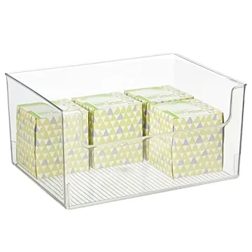 mDesign Large Clear Plastic Organizer Bins - Extra Roomy & Stylish