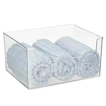 mDesign Large Clear Plastic Organizer Bins - Extra Roomy & Stylish