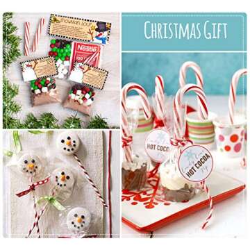 ilauke 200Pcs Clear Candy Treat Bags with Labels