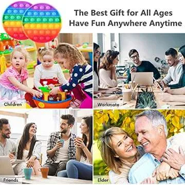 Mirenlife 4 Packs Sensory Fidget Bubble Toy, Silicone Pressure Relieving Toys, Rainbow Color Silicone Squeeze Toy, Round