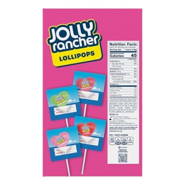 JOLLY RANCHER Fruit Lollipops Valentine Box 20 Count