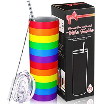 Geiserailie Rainbow Pride Flag Tumbler: Celebrate Love & Diversity with Every Sip