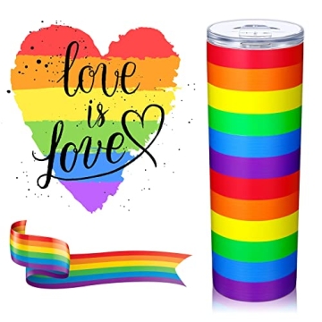 Geiserailie Rainbow Pride Flag Tumbler for Supportive Gifting