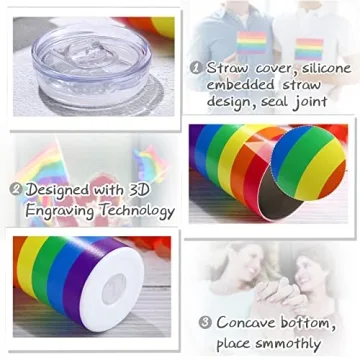 Geiserailie Rainbow Pride Flag Tumbler for Supportive Gifting