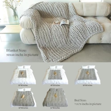 Maetoow Chenille Chunky Knit Blanket for Cozy Comfort