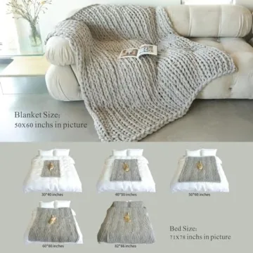 Maetoow Chenille Chunky Knit Blanket for Cozy Comfort